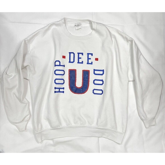 RARE VTG 80s 90s Disney Hoop-Dee-Doo Revue Emroidered White Pullover Sz 2XL - Picture 1 of 12